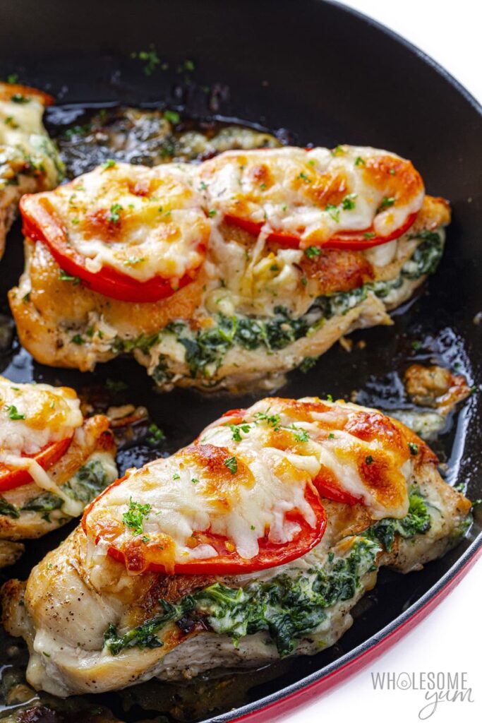 low carb spinach stuffed chicken