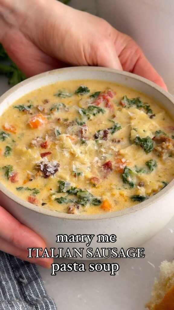 soup with pasta in it