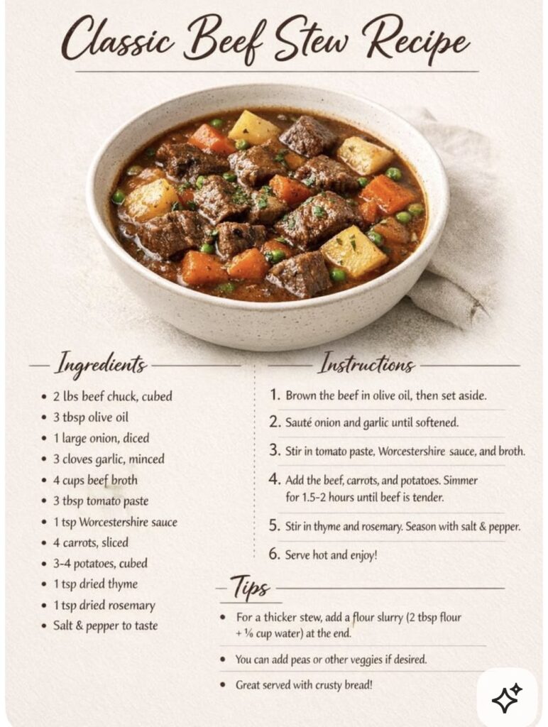 easy beef stew recipe