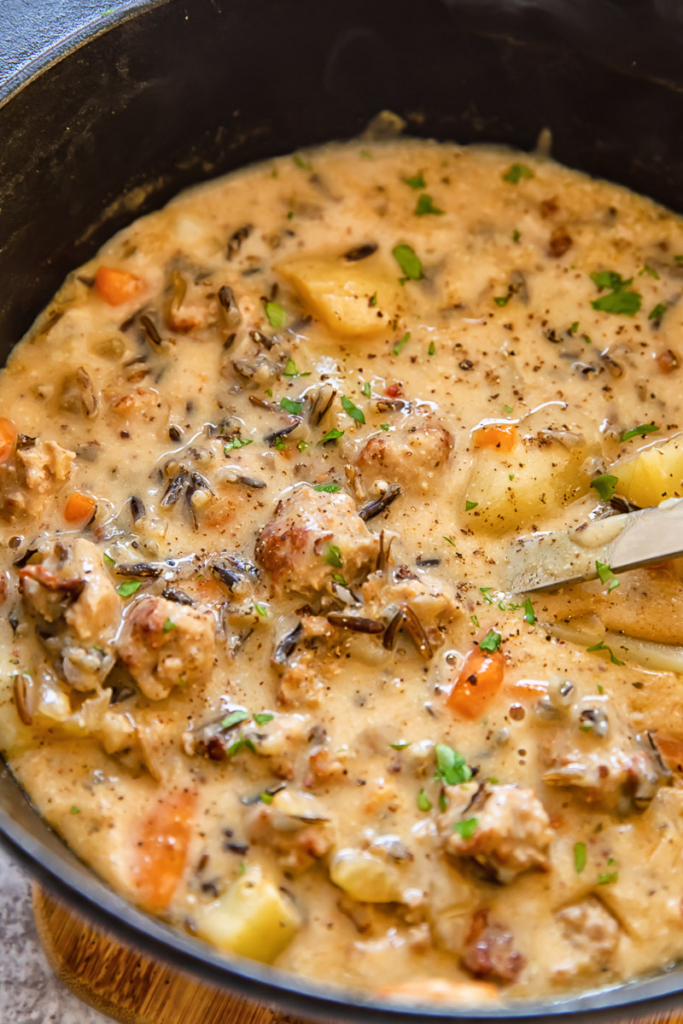 creamy potato and sausage soup