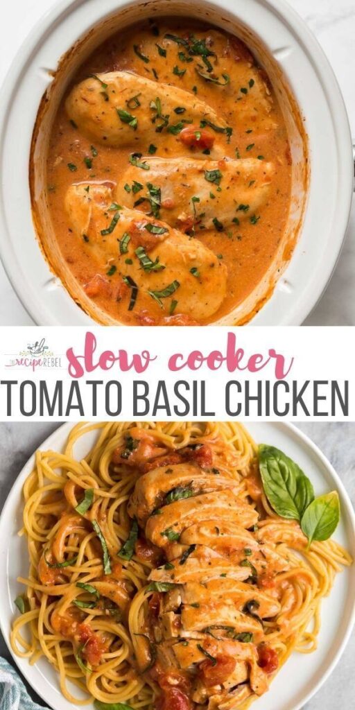 slow cooker creamy tomato basil chicken