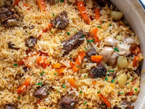 spicy rice pilaf meal