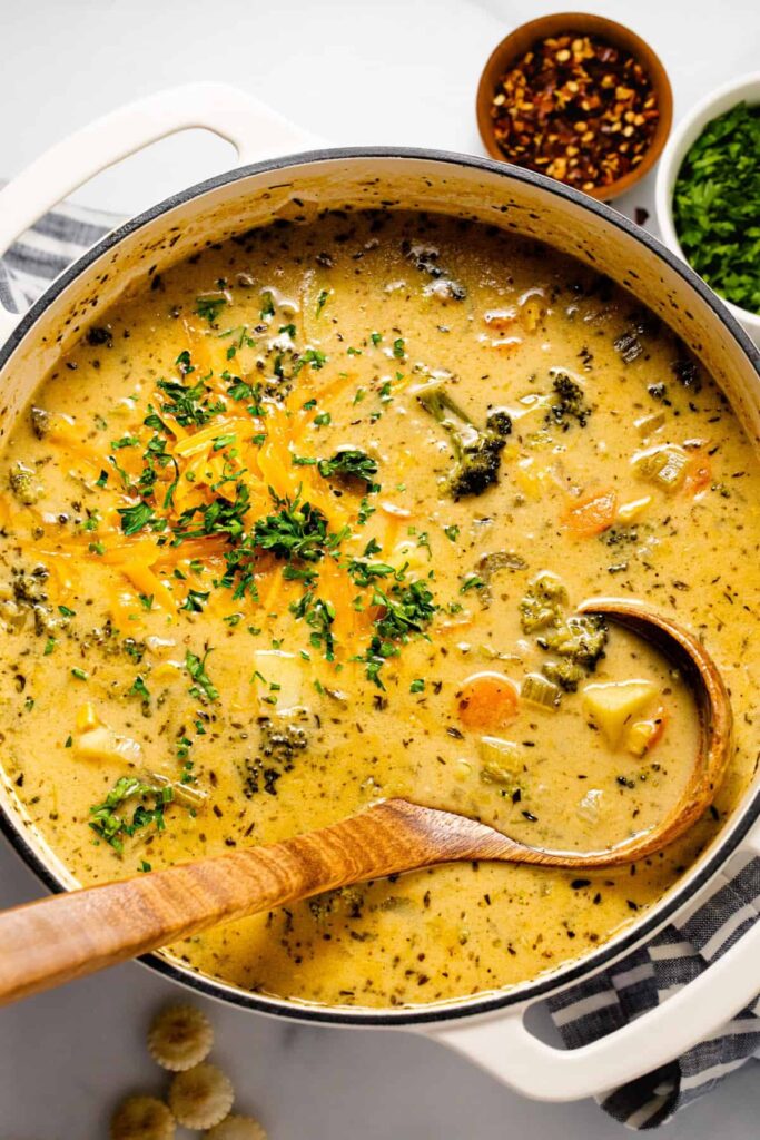 vegan broccoli cheese soup