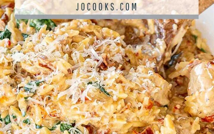 slow cooker creamy tuscan chicken orzo