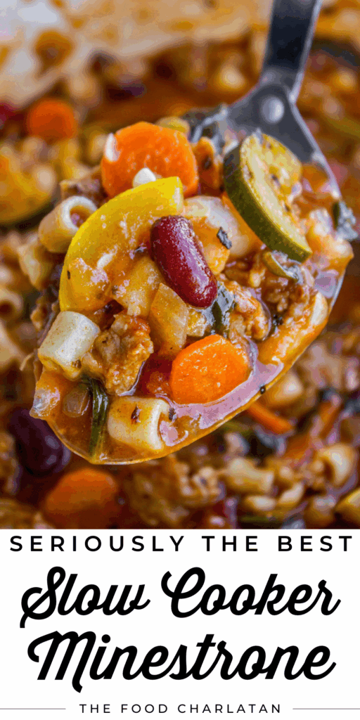 slow cooker sausage minestrone soup